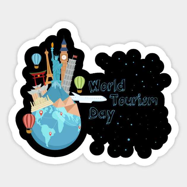 World Tourism Day - Love To Travel Across The World Sticker by mangobanana